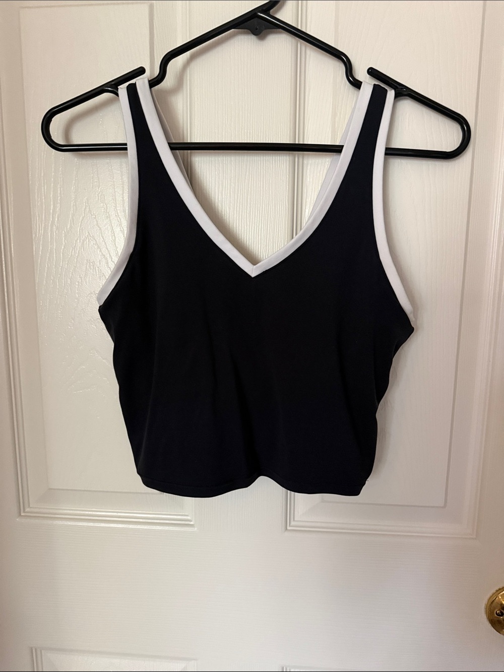 Black with white trim work out tank